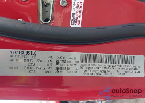 2019 Dodge Journey Crossroad from USA, damaged, VIN 3C4PDCGB7KT862438